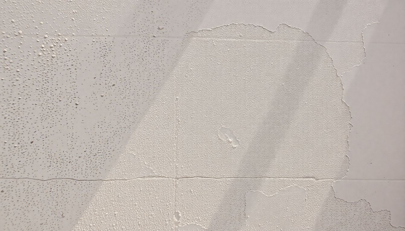 Een weerbestendige muur krijgt een nieuwe laag stucwerk.